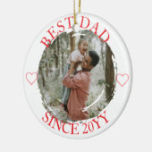 最高のパパメリークリスマスオーナメント セラミックオーナメント (左)