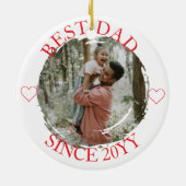 最高のパパメリークリスマスオーナメント セラミックオーナメント (裏面)