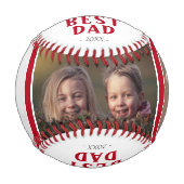 最高のパパメリークリスマスレッド3フォトコラージュ 野球ボール (正面)