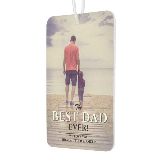 最高のパパモダンタイポグラフィ父の日の写真 カーエアーフレッシュナー (左)