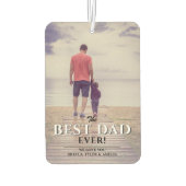 最高のパパモダンタイポグラフィ父の日の写真 カーエアーフレッシュナー (裏面)