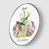 最高のパパモダン写真父の日 ラージ壁時計 (傾斜)