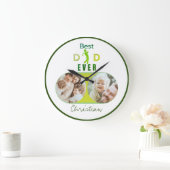 最高のパパモダン写真父の日 ラージ壁時計 (ホーム)