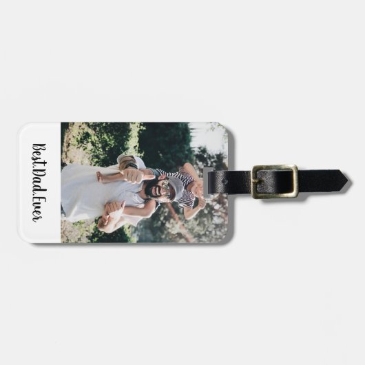 最高のパパモダンEver Photo Collage ラゲッジタグ (正面横)