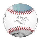 最高のパパリボン父の日フォトコラージュ 野球ボール (裏面)