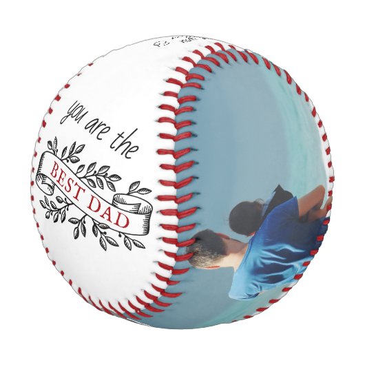 最高のパパリボン父の日フォトコラージュ 野球ボール (アングル)