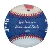 最高のパパルーの写真カスタム写真 野球ボール (裏面)