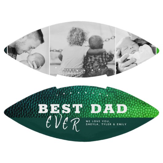 最高のパパレザー父の日3写真コラージュ アメリカンフットボール (パネル)