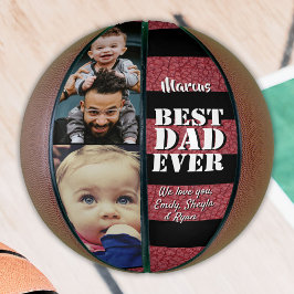 最高のパパレッドレザープリント2フォトファーザーの日 バスケットボール