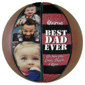 最高のパパレッドレザープリント2フォトファーザーの日 バスケットボール (縦)