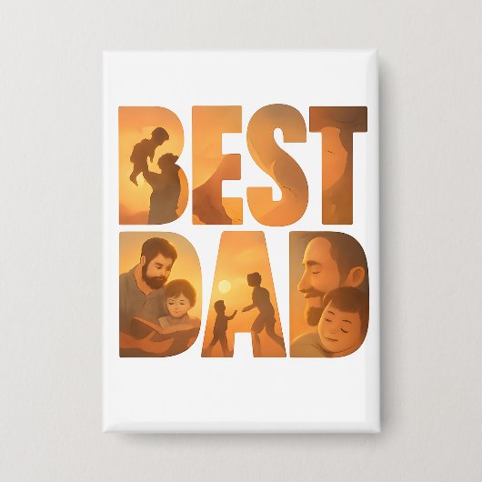 最高のパパレトロボタンバッジ 缶バッジ (正面)