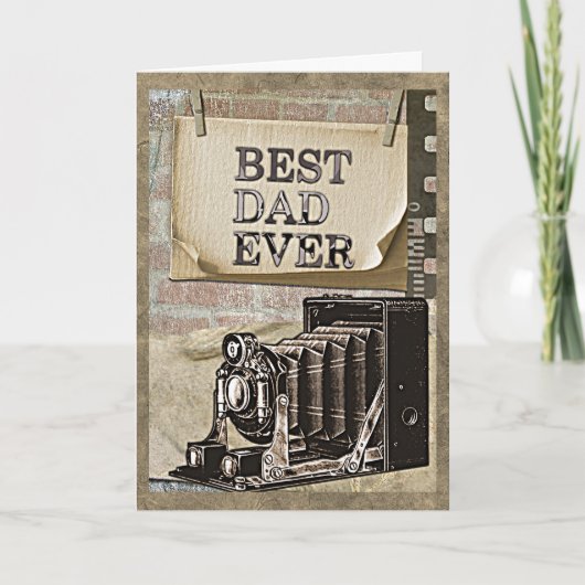 最高のパパヴィンテージカメラ父のデイカード カード (正面)