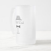 最高のパパヴィンテージ白黒 フロストグラスビールジョッキ (正面左)