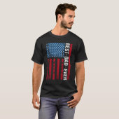 最高のパパヴィンテージ米国国旗の父の日 Tシャツ (正面フル)