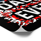 最高のパパーの父の日パパ米国国旗 ポスター (角)