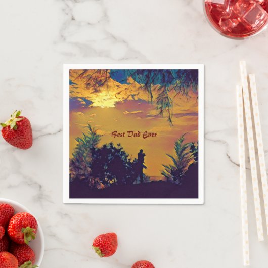 最高のパパーエバーサンライズ風景抽象芸術アートかわいい スタンダードカクテルナプキン (インサイチュ)