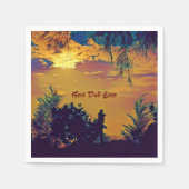 最高のパパーエバーサンライズ風景抽象芸術アートかわいい スタンダードカクテルナプキン (正面)