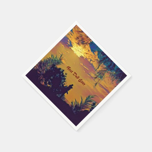 最高のパパーエバーサンライズ風景抽象芸術アートかわいい スタンダードカクテルナプキン (角)