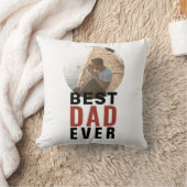 最高のパパータイポグラフィ父の日の写真の投球 クッション (ブランケット)