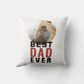 最高のパパータイポグラフィ父の日の写真の投球 クッション (裏面)