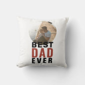 最高のパパータイポグラフィ父の日の写真の投球 クッション (正面)