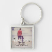 最高のパパータイポグラフィ父の日フルフォト キーホルダー (正面)