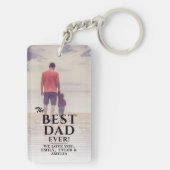 最高のパパータイポグラフィ父の日フルフォト キーホルダー (裏面)