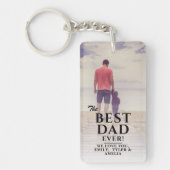 最高のパパータイポグラフィ父の日フルフォト キーホルダー (正面)