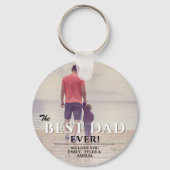 最高のパパータイポグラフィ父の日写真 キーホルダー (正面)