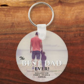 最高のパパータイポグラフィ父の日写真 キーホルダー (正面)