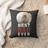 最高のパパータイポグラフィ父の日写真 クッション (ブランケット)