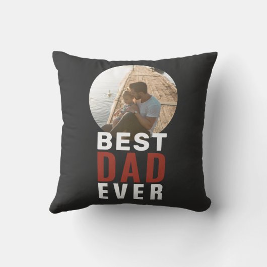 最高のパパータイポグラフィ父の日写真 クッション (裏面)