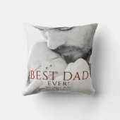 最高のパパータイポグラフィ父の日写真 クッション (裏面)