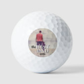 最高のパパータイポグラフィ父の日写真 ゴルフボール (正面)