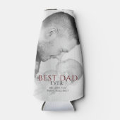 最高のパパータイポグラフィ父の日写真 ボトルクーラー (正面)