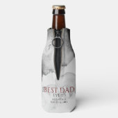 最高のパパータイポグラフィ父の日写真 ボトルクーラー (ボトル裏面)