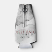 最高のパパータイポグラフィ父の日写真 ボトルクーラー (裏面)