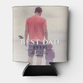 最高のパパータイポグラフィ父の日写真 缶クーラー (正面)