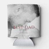 最高のパパータイポグラフィ父の日写真 缶クーラー (裏面)