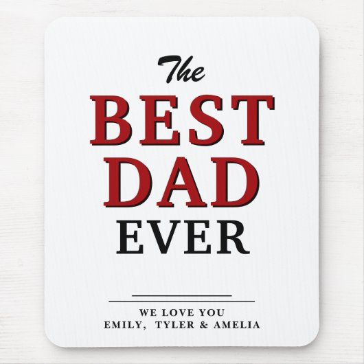 最高のパパーバータイポグラフィ父の日マウスパッド マウスパッド (正面)