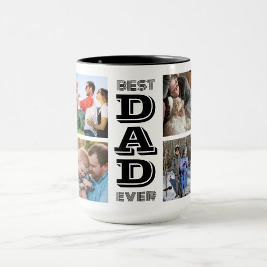 最高のパパー写真タイポグラフィ父の日 マグカップ (中央)