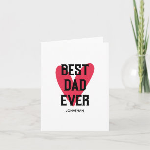 最高のパパー常にピンクのハート父の日 カード