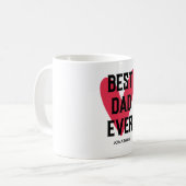 最高のパパー常にピンクのハート父の日 コーヒーマグカップ (正面左)