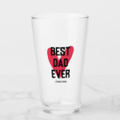 最高のパパー常にピンクのハート父の日 タンブラーグラス (正面)