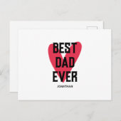 最高のパパー常にピンクのハート父の日 ポストカード (正面/裏面)