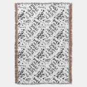 最高のパパー常にワードアート白黒父の日 スローブランケット (正面縦)