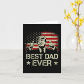 最高のパパー常に父親の日アメリカ国旗のトランプ カード (黄色い花)