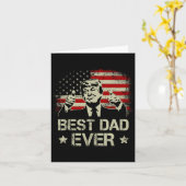 最高のパパー常に父親の日アメリカ国旗のトランプ カード (黄色い花)