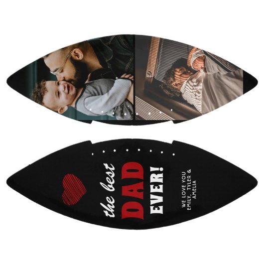 最高のパパー赤いハート父の日2写真 アメリカンフットボール (パネル)