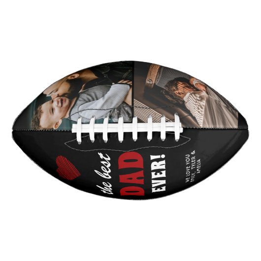 最高のパパー赤いハート父の日2写真 アメリカンフットボール (正面)